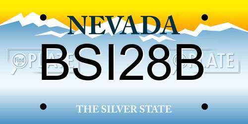 BSI28B Nevada License Plate
