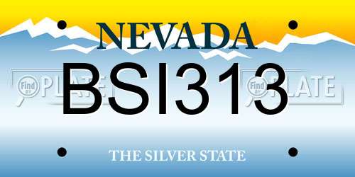 BSI313 Nevada License Plate