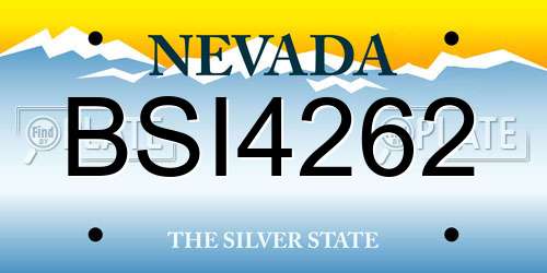 BSI4262 Nevada License Plate