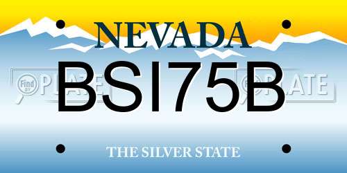 BSI75B Nevada License Plate