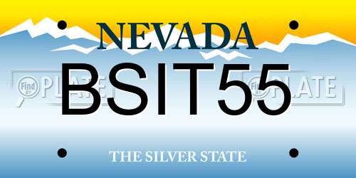 BSIT55 Nevada License Plate