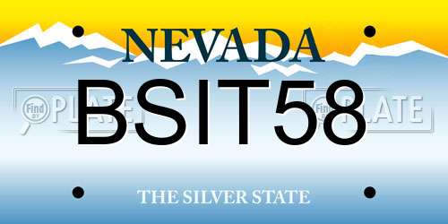 BSIT58 Nevada License Plate