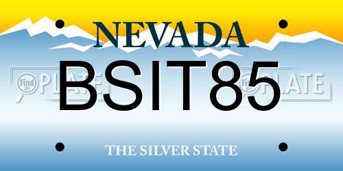 BSIT85 Nevada License Plate