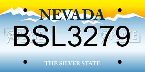 BSL3279 Nevada License Plate
