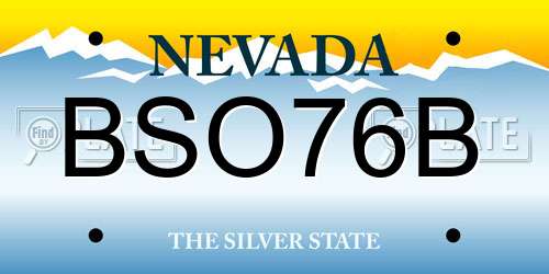 BSO76B Nevada License Plate