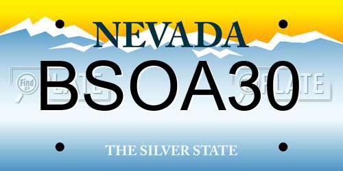 BSOA30 Nevada License Plate