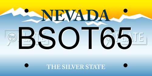 BSOT65 Nevada License Plate