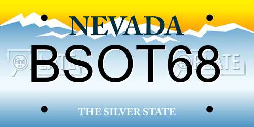 BSOT68 Nevada License Plate