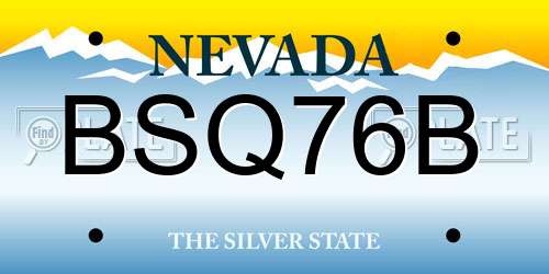BSQ76B Nevada License Plate