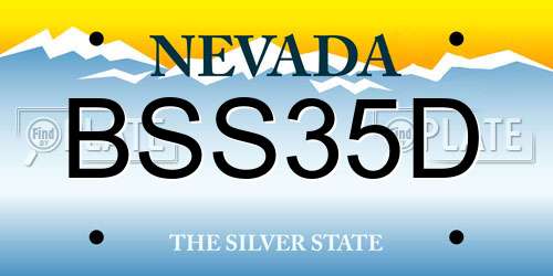 BSS35D Nevada License Plate