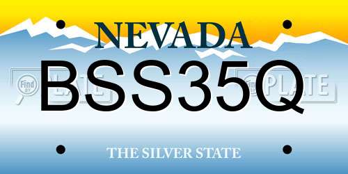 BSS35Q Nevada License Plate
