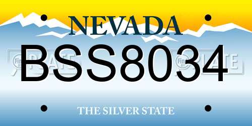 BSS8034 Nevada License Plate