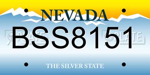 BSS8151 Nevada License Plate