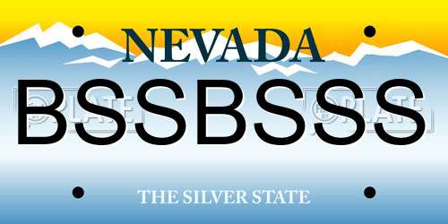 BSSBSSS Nevada License Plate