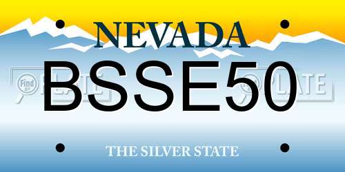 BSSE50 Nevada License Plate
