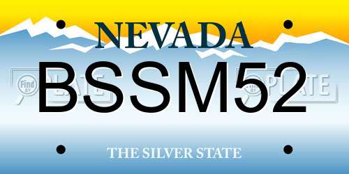 BSSM52 Nevada License Plate