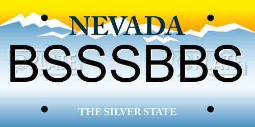 BSSSBBS Nevada License Plate