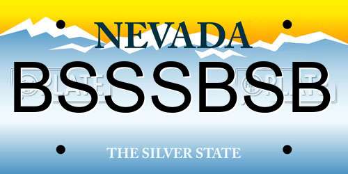 BSSSBSB Nevada License Plate