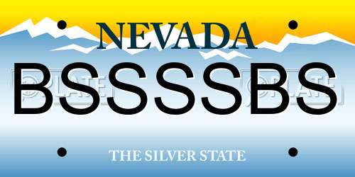 BSSSSBS Nevada License Plate