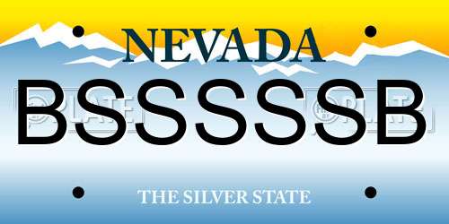 BSSSSSB Nevada License Plate