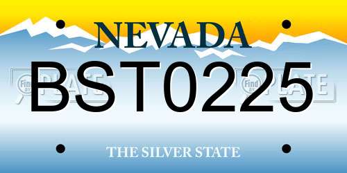 BST0225 Nevada License Plate