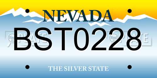 BST0228 Nevada License Plate