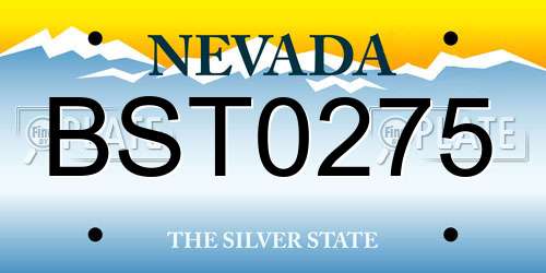 BST0275 Nevada License Plate