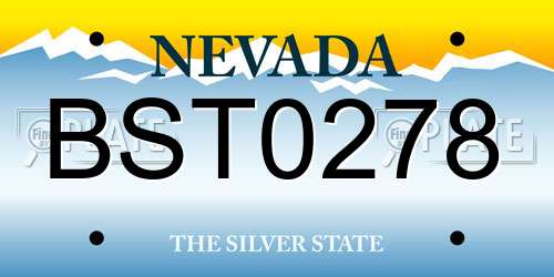 BST0278 Nevada License Plate