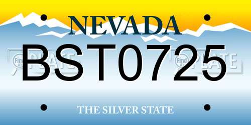 BST0725 Nevada License Plate