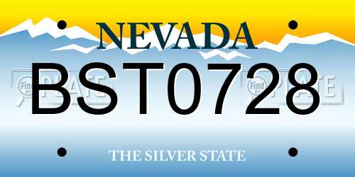 BST0728 Nevada License Plate