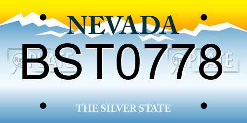 BST0778 Nevada License Plate