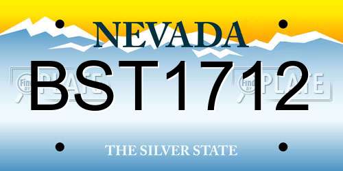 BST1712 Nevada License Plate