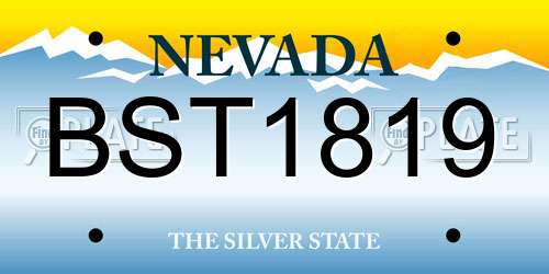BST1819 Nevada License Plate