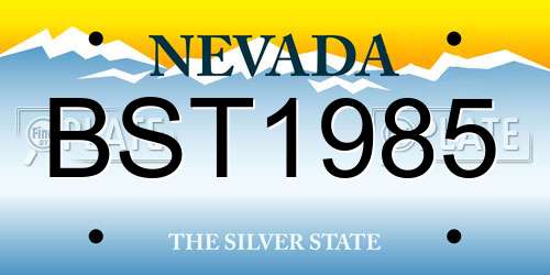 BST1985 Nevada License Plate