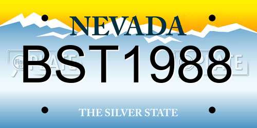 BST1988 Nevada License Plate