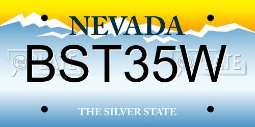 BST35W Nevada License Plate