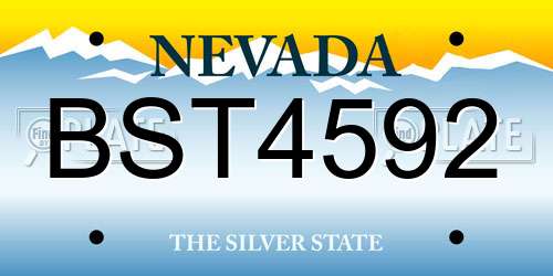 BST4592 Nevada License Plate