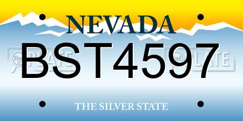 BST4597 Nevada License Plate