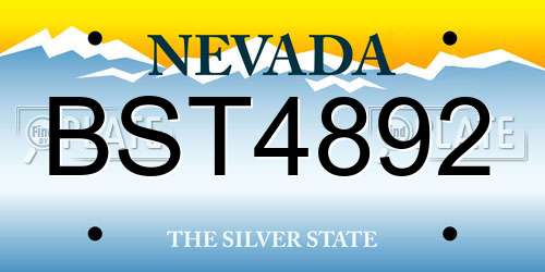 BST4892 Nevada License Plate