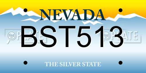 BST513 Nevada License Plate