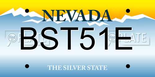 BST51E Nevada License Plate