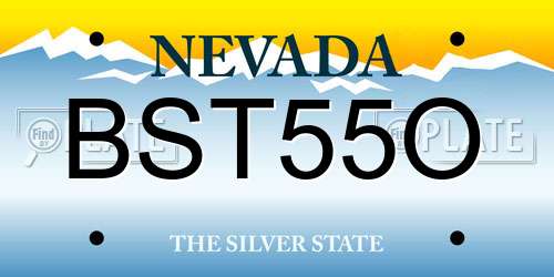 BST55O Nevada License Plate