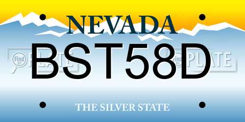 BST58D Nevada License Plate