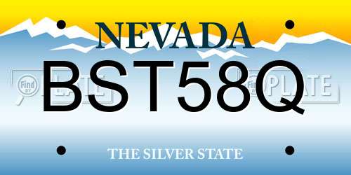 BST58Q Nevada License Plate