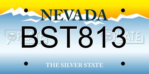 BST813 Nevada License Plate