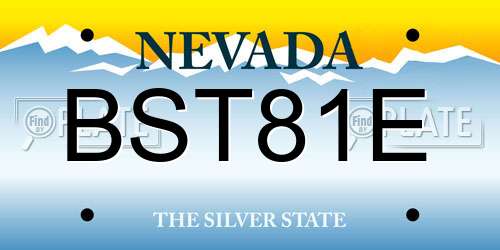 BST81E Nevada License Plate