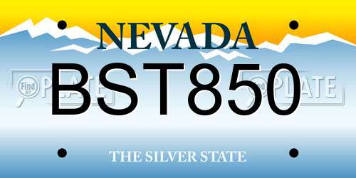 BST850 Nevada License Plate