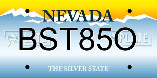 BST85O Nevada License Plate