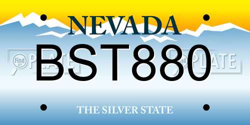 BST880 Nevada License Plate