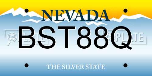 BST88Q Nevada License Plate